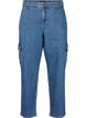 Cargo-jeans med høy midje, Blue Denim, Packshot image number 0