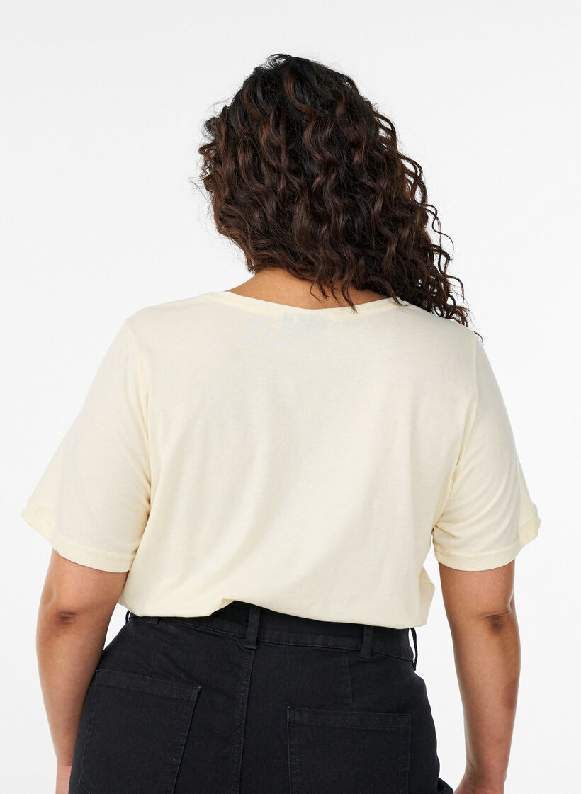 T-skjorte med trykk, Gul, Model image number 2