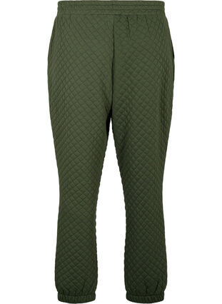 Quiltet bukse med lommer, Thyme, Packshot image number 1