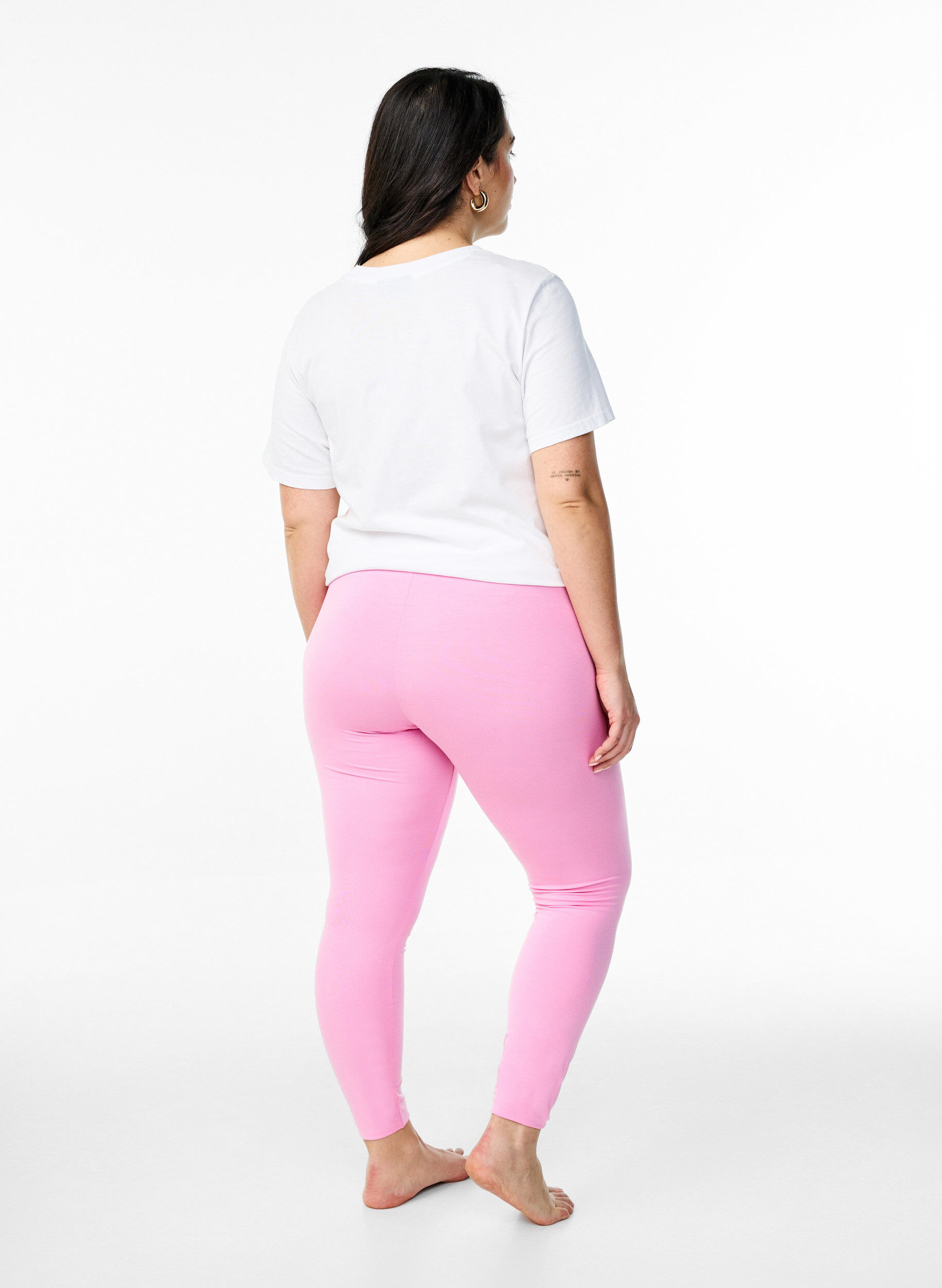 ZizziBasis leggings i viskose, Rosa, Model image number 2