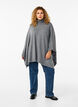 Poncho med høy hals, Medium Grey Melange, Model image number 2