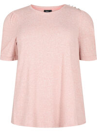 Bluse med korte puffermer