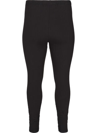 Zizzi Leggings i bomull med fôr, Svart, Packshot image number 1