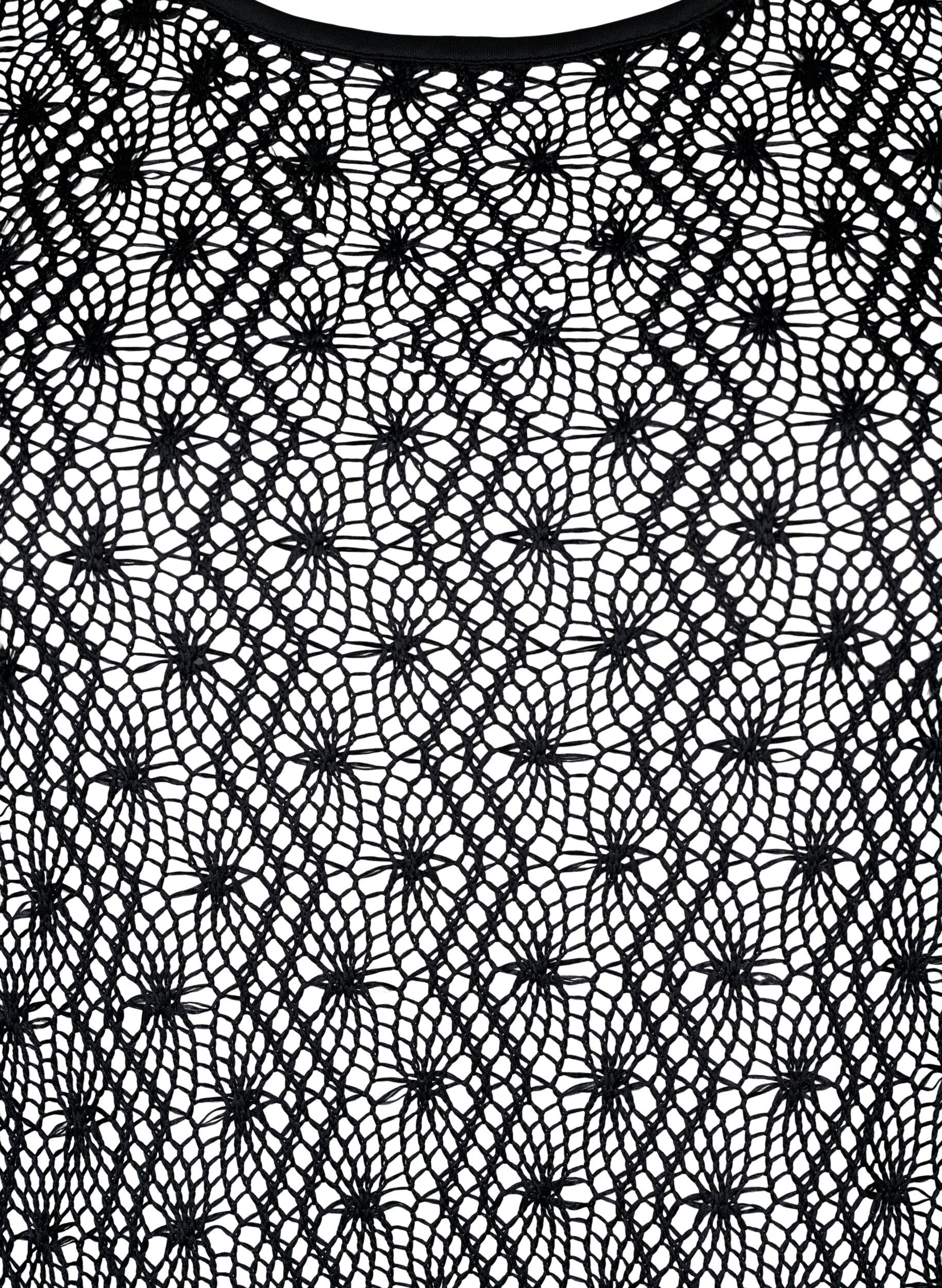 Zizzi Heklet kjole med lange ermer, Black, Packshot image number 2