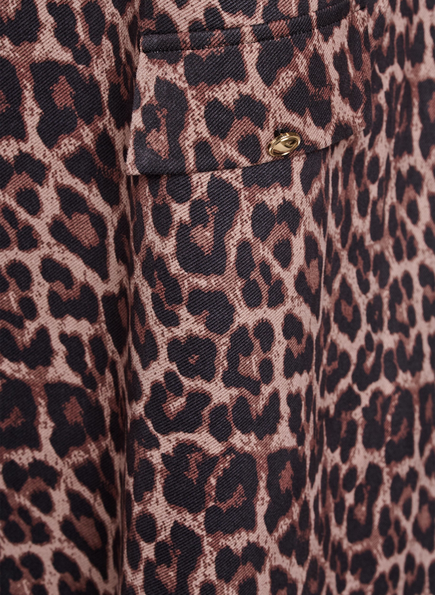 Zizzi Kort A-linjekjole med 7/8 ermer, Brun, Packshot image number 3