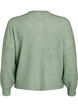 Ribbestrikket cardigan med knapper, Grønn, Packshot image number 1