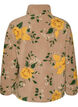 Blomstret fleecejakke med h&oslash;y hals og glidel&aring;s, Beige, Packshot image number 1