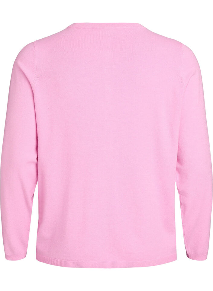 Cardigan med runde knapper, Rosa, Packshot image number 1