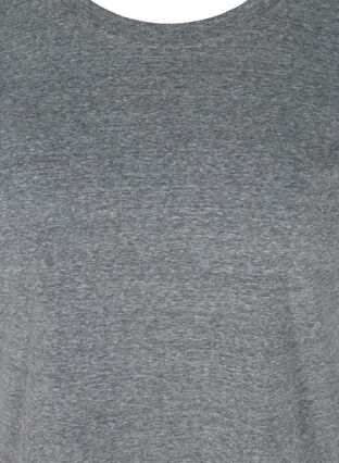 Melert T-skjorte i bomull , Black Melange, Packshot image number 2