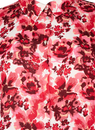 Lang skjorte med heldekkende trykk, Pink AOP Flower, Packshot image number 2