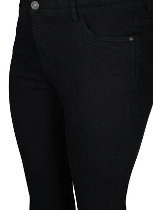 Kampanjevare - Cropped Amy jeans med splitt, Black, Packshot image number 2