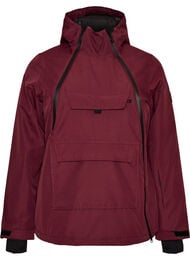 Funksjonell ski-anorakk med hette, R&oslash;d