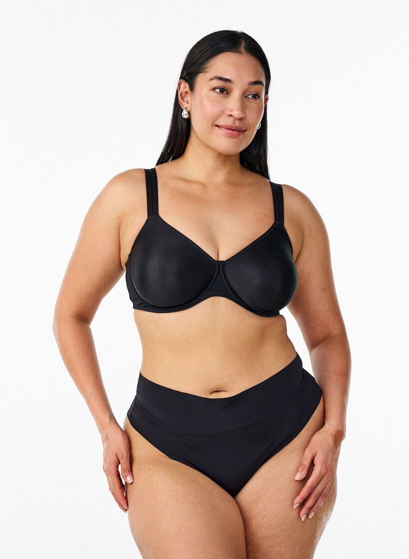 Formpresset bh med full dekning og høy støtte, Svart, Model image number 1