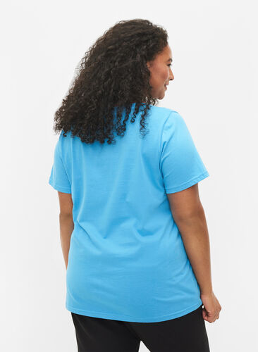 Basis T-skjorter i bomull 2 stk., Bonnie Blue/Black, Model image number 1