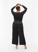 Bukser i satin med vidde, Black, Model image number 1