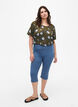 FLASH - Bluse med korte ermer og trykk, Olive Night Flower, Model image number 2
