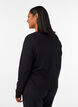 Cardigan i &oslash;kologisk bomull med hullbroderi, Svart, Model image number 2