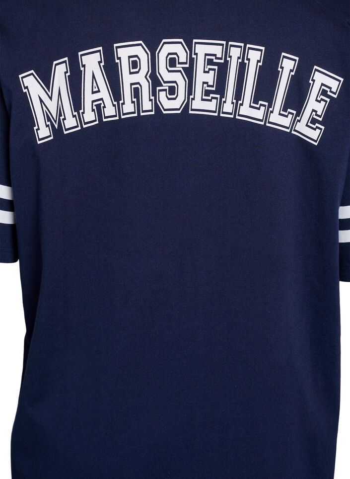 Kort T-skjortekjole med sporty detaljer, Blå, Packshot image number 3