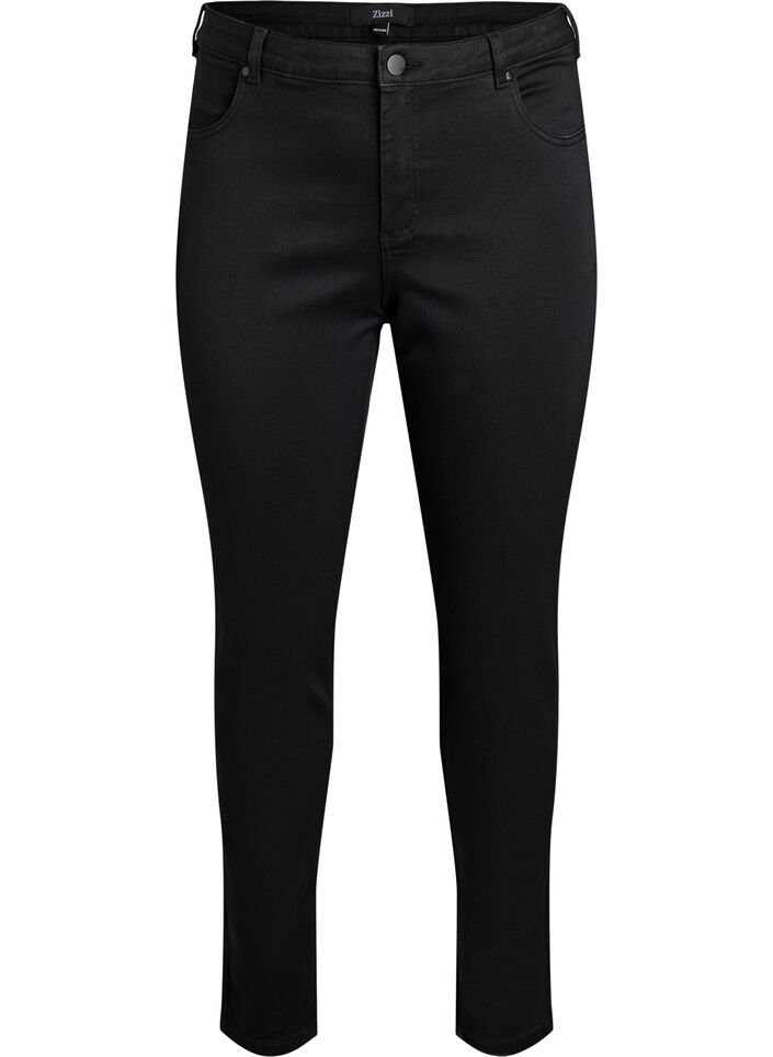 Slim fit Emily jeans med normal midje, Svart, Packshot image number 0