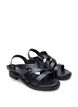 Sommersandal i skinn med bred passform, Black, Packshot image number 1