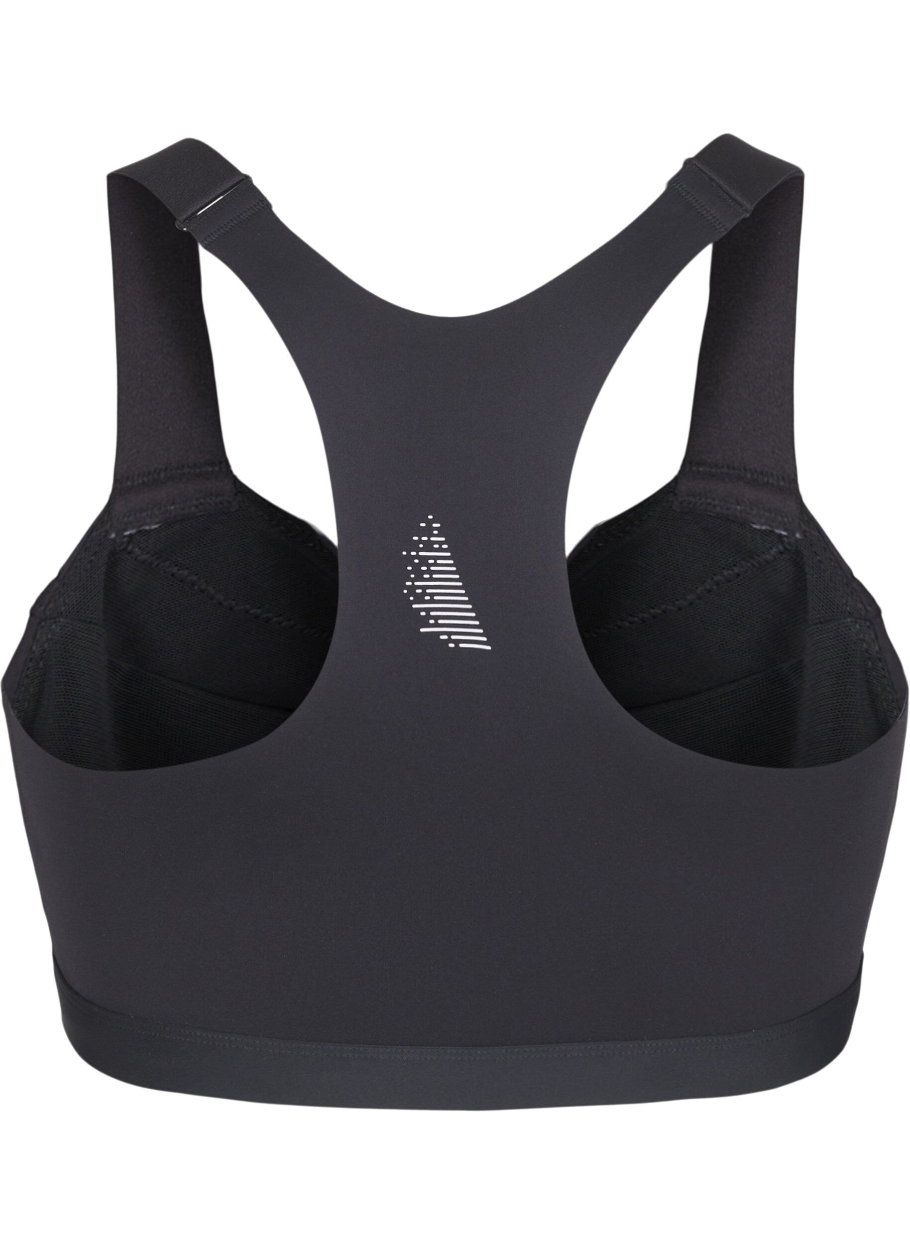 ZizziSportsbh med lukking foran og h&oslash;y st&oslash;tte, Svart, Packshot image number 1