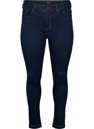 Zizzi Super slim Amy jeans med høyt liv, Unwashed, Packshot image number 0
