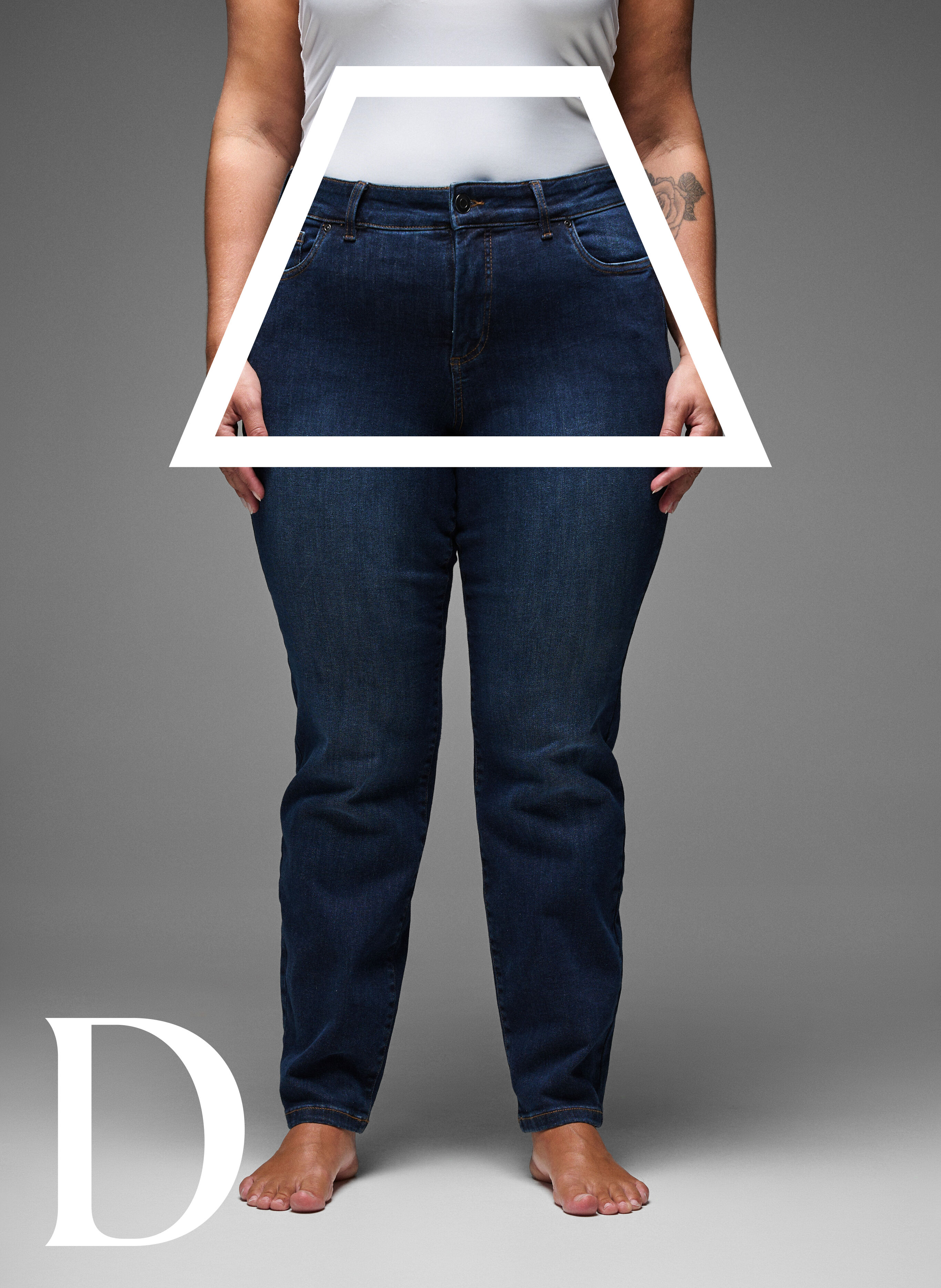 Zizzi Slim fit jeans med vanlig midje, Dark Blue, Model image number 3