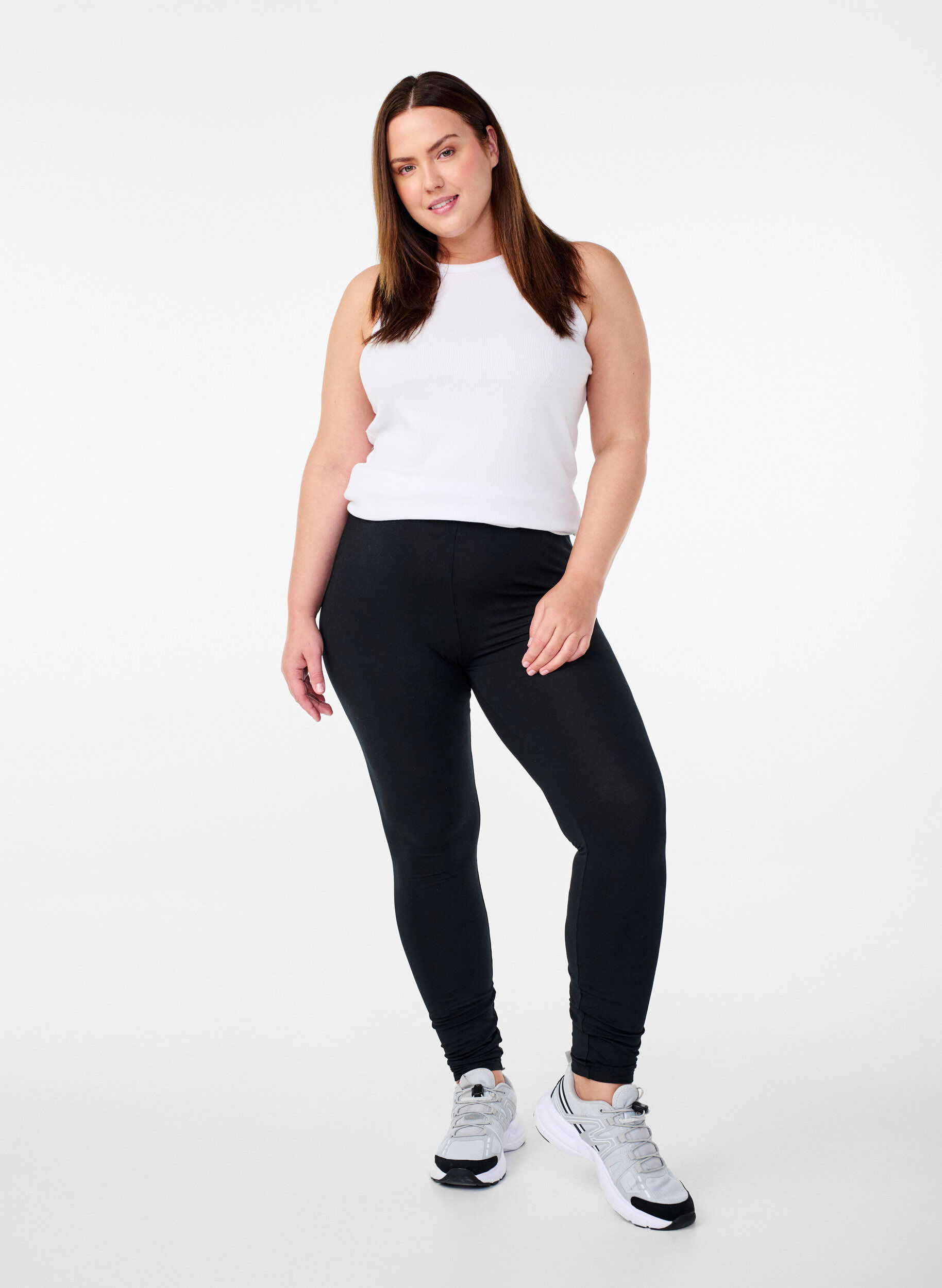 ZizziBasisleggings med ekstra lengde, Svart, Model image number 1