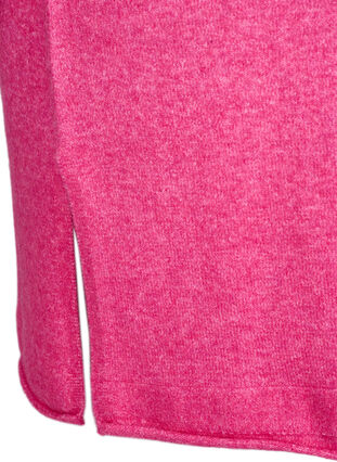 Zizzi Strikket kjole med splitter, Raspberry Rose Mel., Packshot image number 4