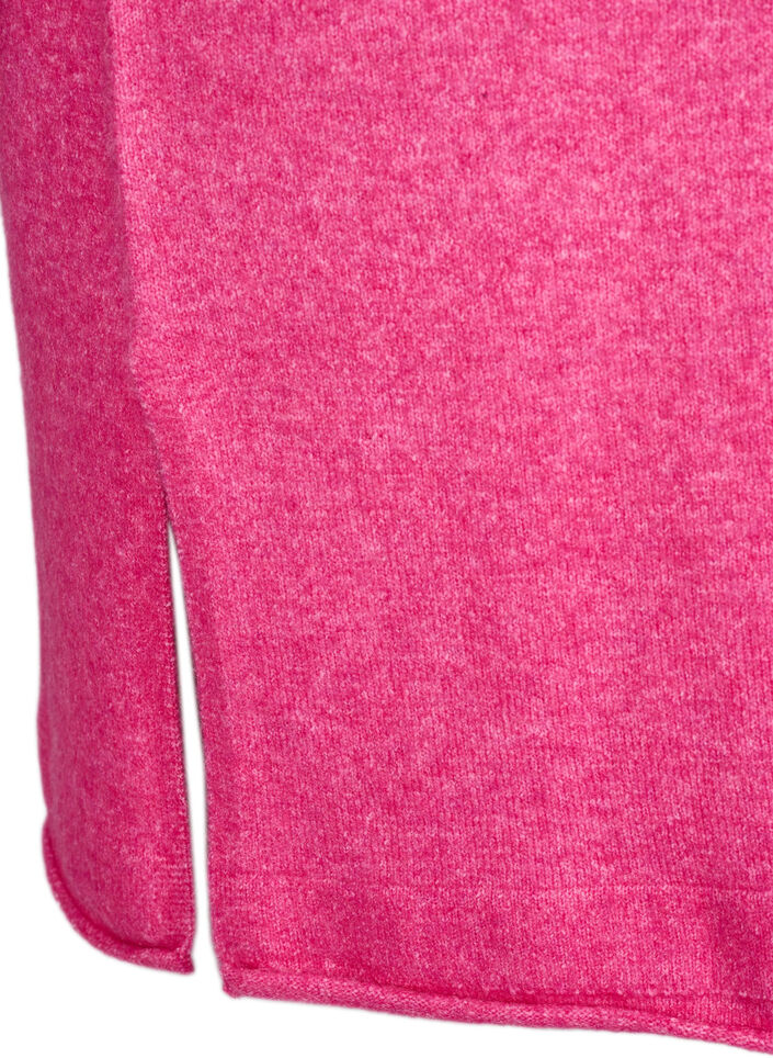 Strikket kjole med splitter, Raspberry Rose Mel., Packshot image number 4