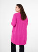 Ribbestrikket cardigan med lommer, Rosa, Model image number 2
