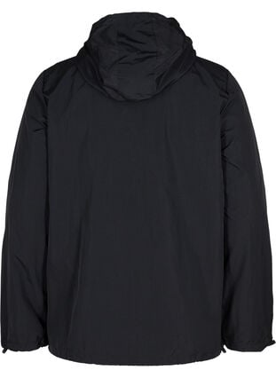 Treningsjakke med hette og glidelås, Black, Packshot image number 1
