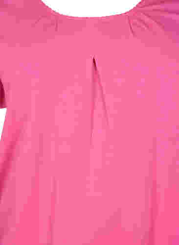 Kortermet T-skjorte i bomull, Shocking Pink, Packshot image number 2