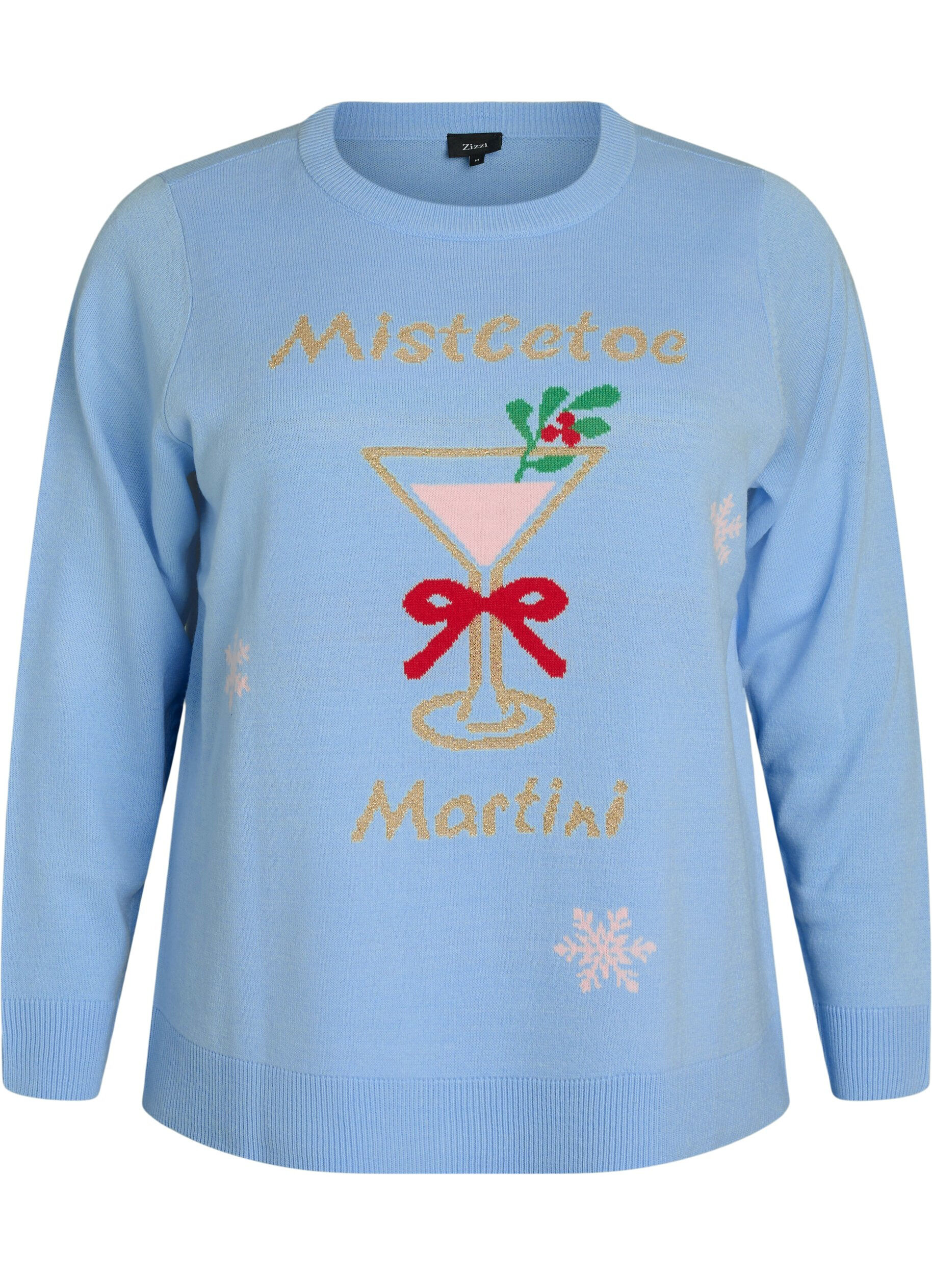 Strikkebluse med julemotiv