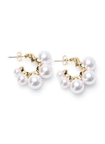 Hoops med perler, Gold w. Pearl, Packshot image number 0
