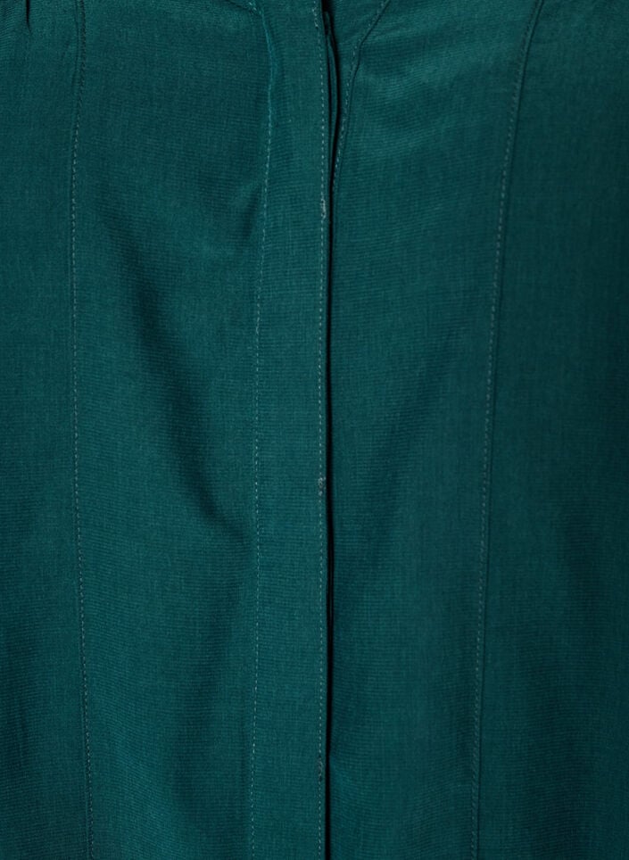 Bluse med rysjekrage og rynking, Gr&oslash;nn, Packshot image number 2
