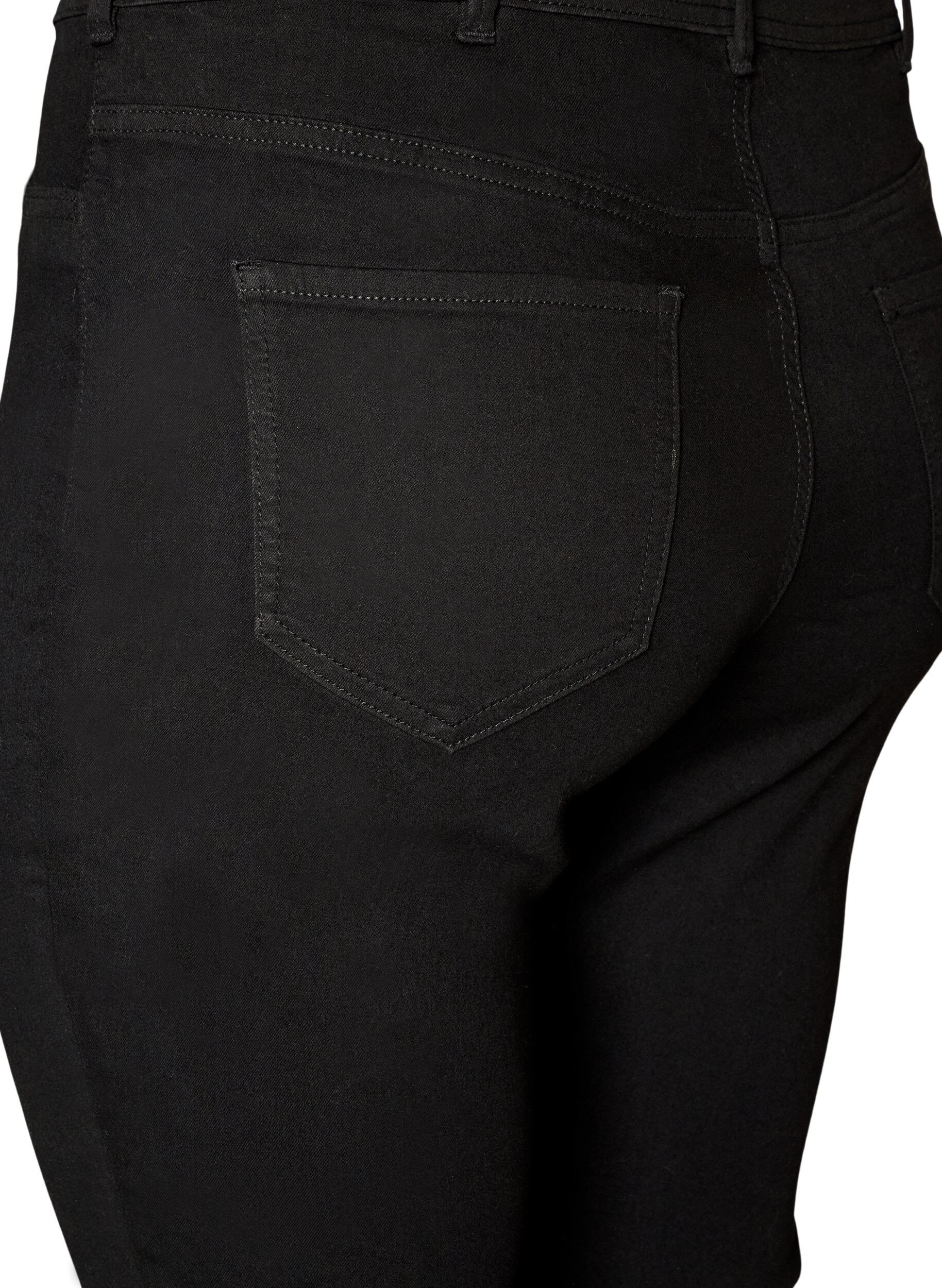 ZizziAmy super slim fit-jeans med h&oslash;y midje, Svart, Packshot image number 3