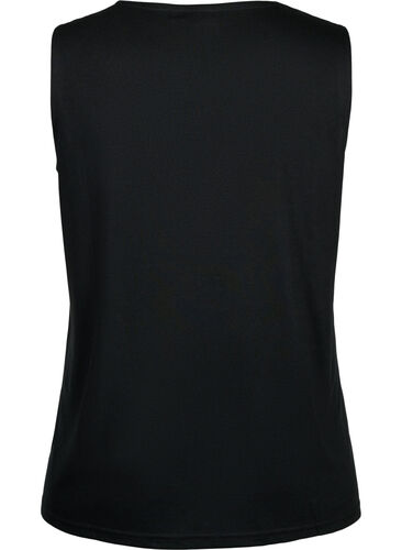 Ermeløs topp med blonder, Black, Packshot image number 1