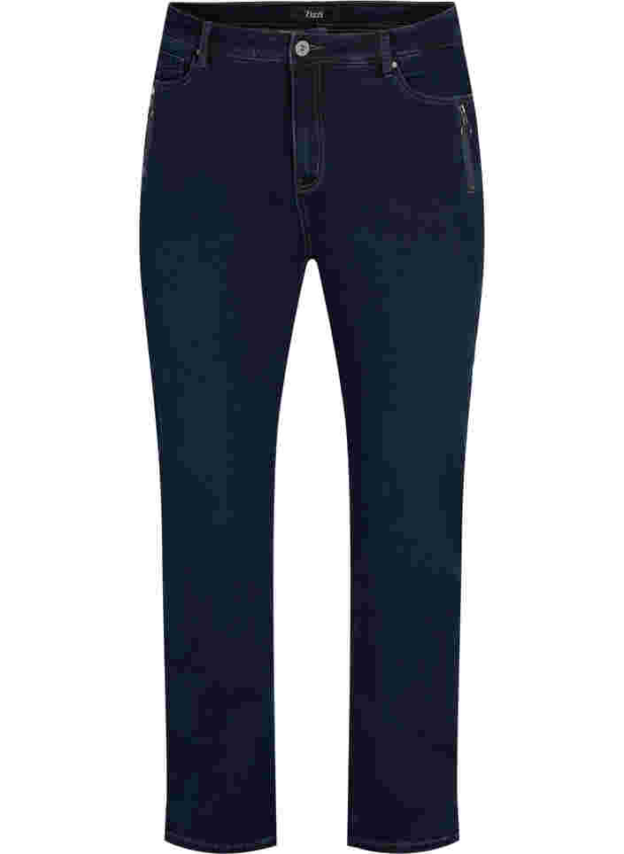 Regular fit Gemma jeans med høyt liv, Dark blue