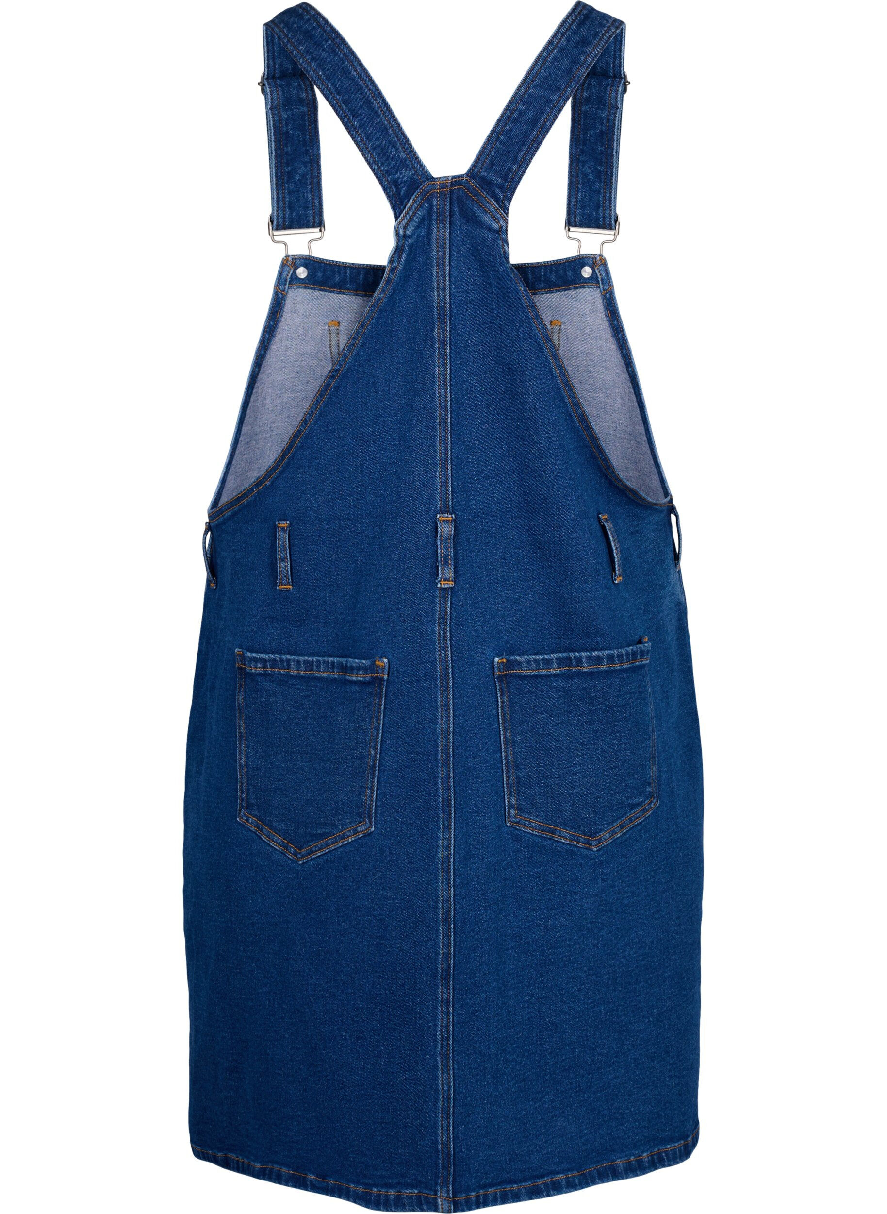 Zizzi Denim Dungarees kjole, Bl&aring;, Packshot image number 1
