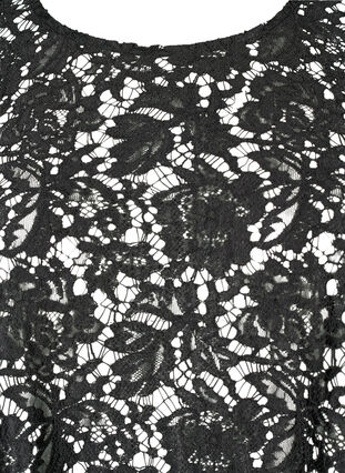 FLASH – Bluse med lange ermer og blonder, Black, Packshot image number 2