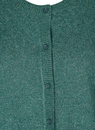 Kort melert strikket cardigan med knappelukking, Darkest Spruce Mel., Packshot image number 2
