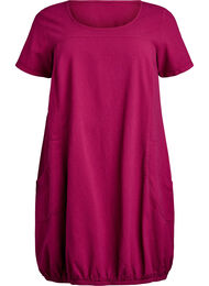 Kortermet bomullskjole, Rød