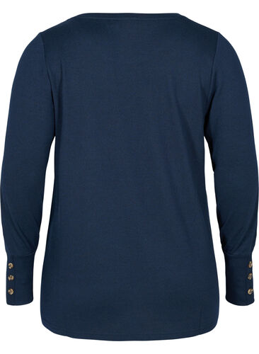 Langermet genser med knappedetaljer, Night Sky, Packshot image number 1