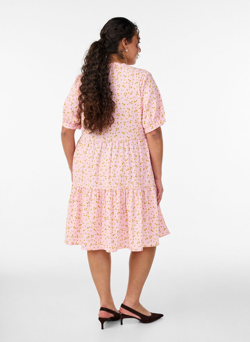 Kort A-linje kjole, Rosa, Model image number 2
