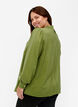 Bluse i viskose med volanger, Loden Green, Model image number 1