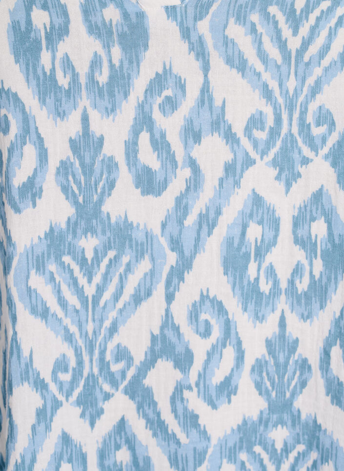 Kort A-linjekjole i bomullsmuslin, Vanilje, Packshot image number 3