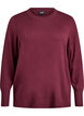 Strikket bluse med rund hals, R&oslash;d, Packshot image number 0