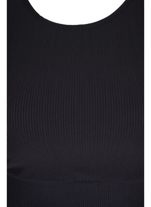 Tettisttende magetopp med ribbet struktur, Black, Packshot image number 2
