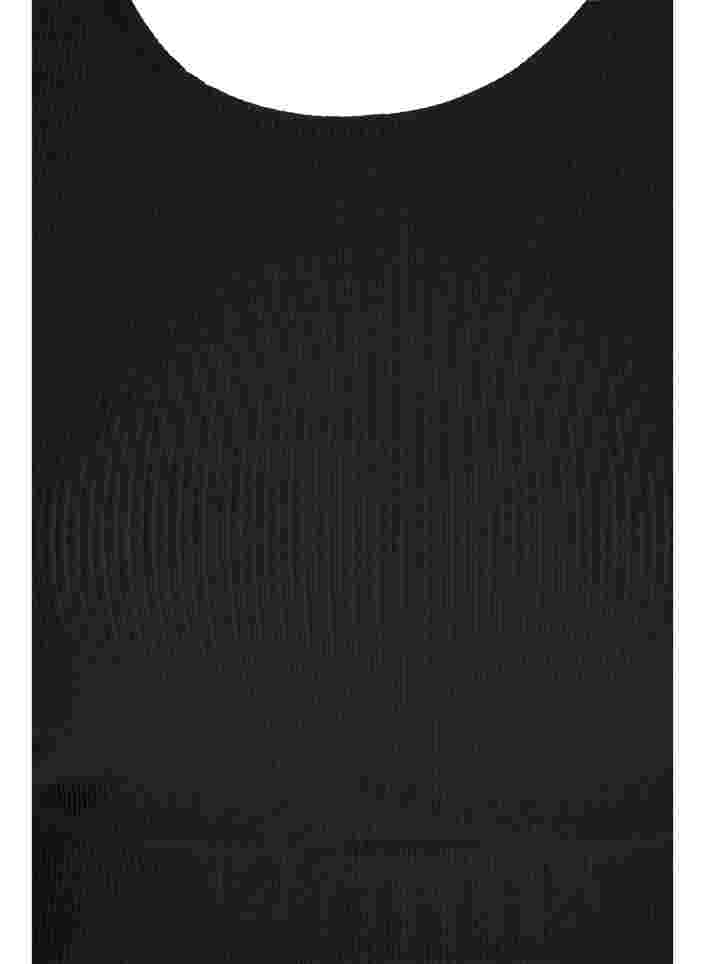 Tettisttende magetopp med ribbet struktur, Black, Packshot image number 2